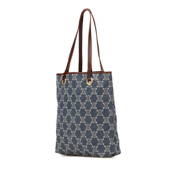 Celine Macadam Tote Bag Shoulder Indigo Blue Denim